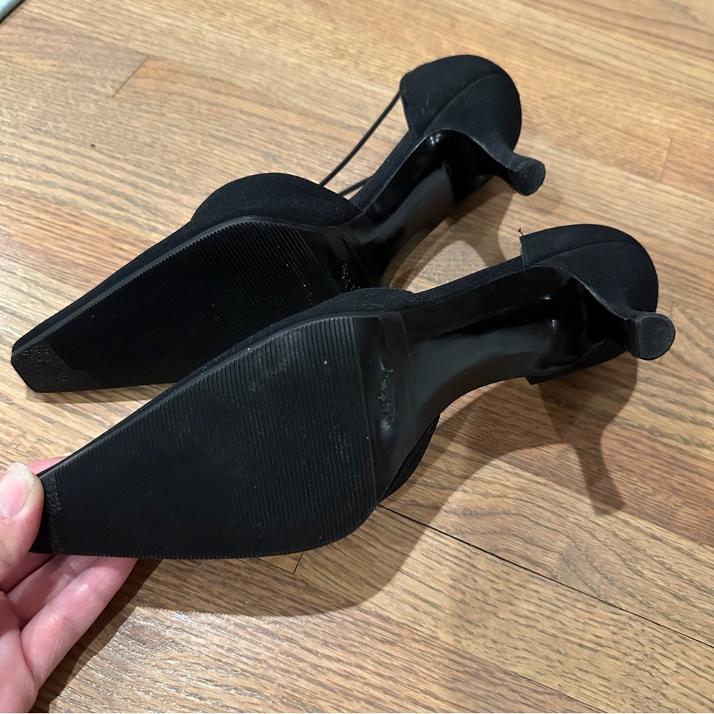 Stuart Weitzman Crystal Embellishments D'Orsay Black Pumps Size 7 - Picture 7 of 7